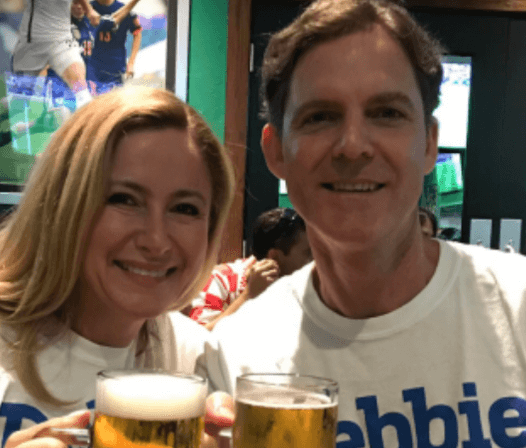 Cheers with husband